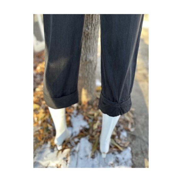 Tommy Bahama Black Silk Cuffed Trousers Cropped Mid Rise Sz 6 - Picture 6 of 10